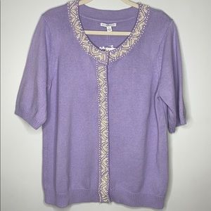 Isaac Mizrahi Live beaded sweater Large